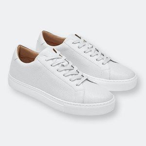 Greats The Royale Perforated Leather Low Top Women's Sneaker  - White - 10